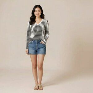 OLD NAVY Maternity Striped Nursing Long Sleeve Shirt Size L